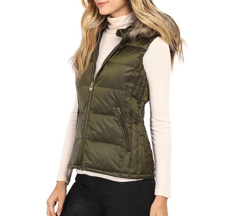 Quilted Faux Fur Hooded Vest 